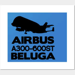 Airbus A300-600ST Beluga Silhouette Print (Black) Posters and Art